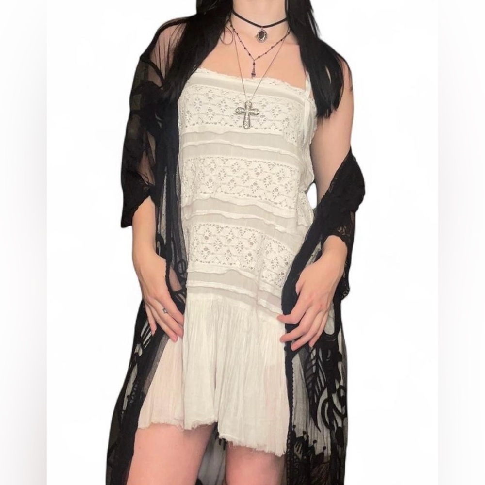 white shailee free people slip tank dress